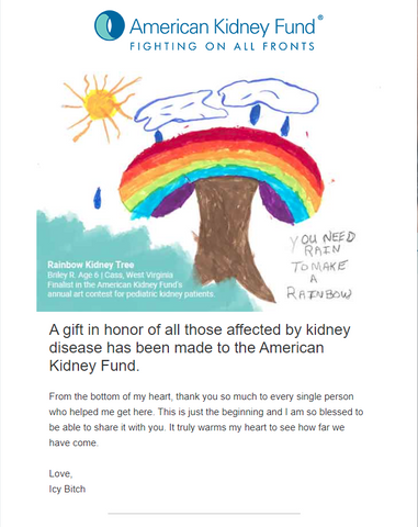 Icy Bitch Kidney Disease Donation 