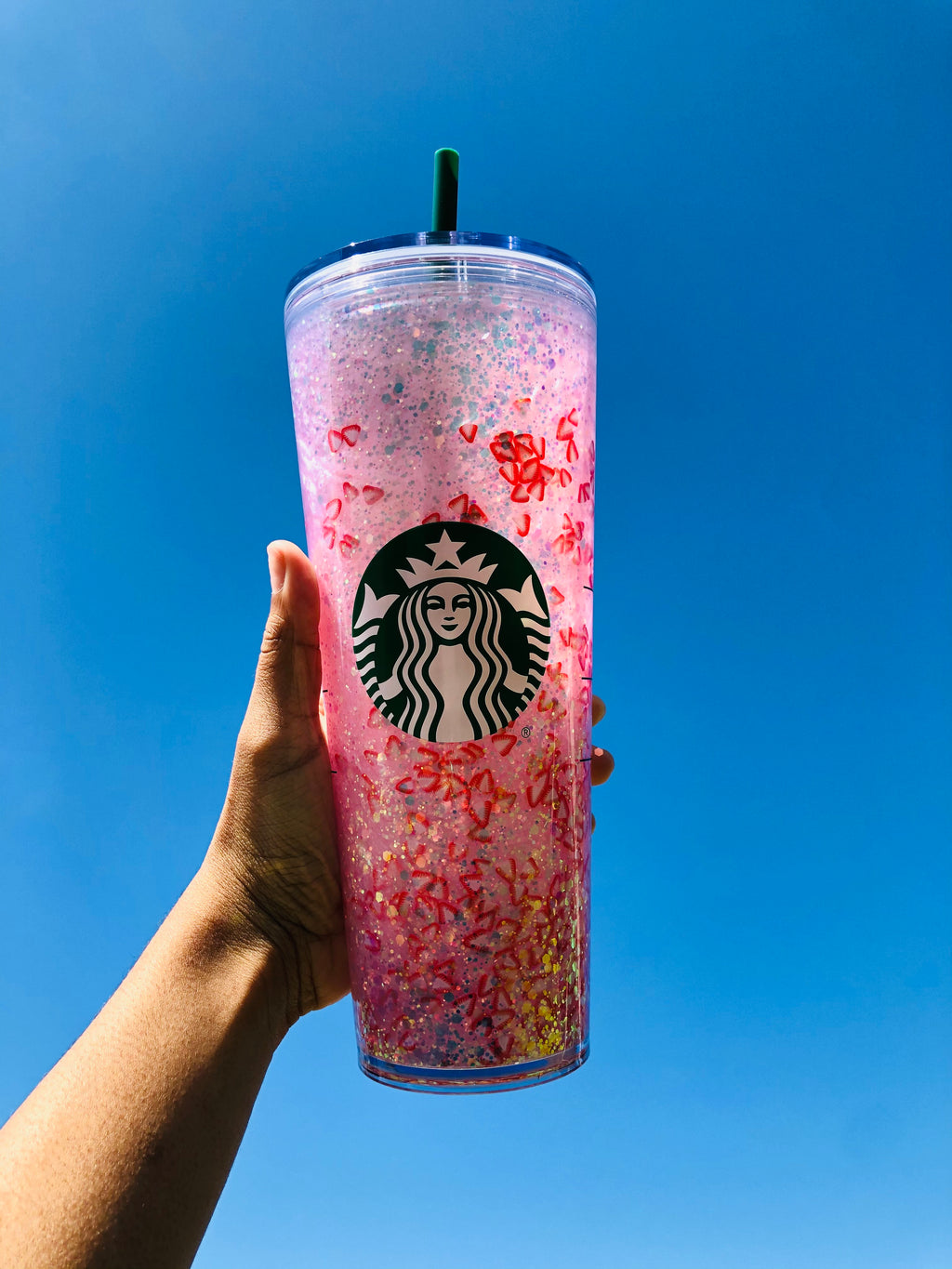 Snowglobe Starbucks Pink drink Pink Tumbler - Starbucks insulated glit –  Pink Fashion Nyc