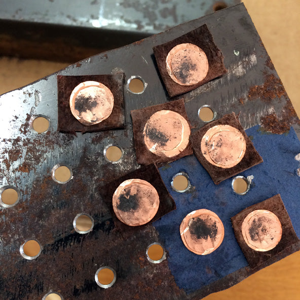 practice copper rivets in steel