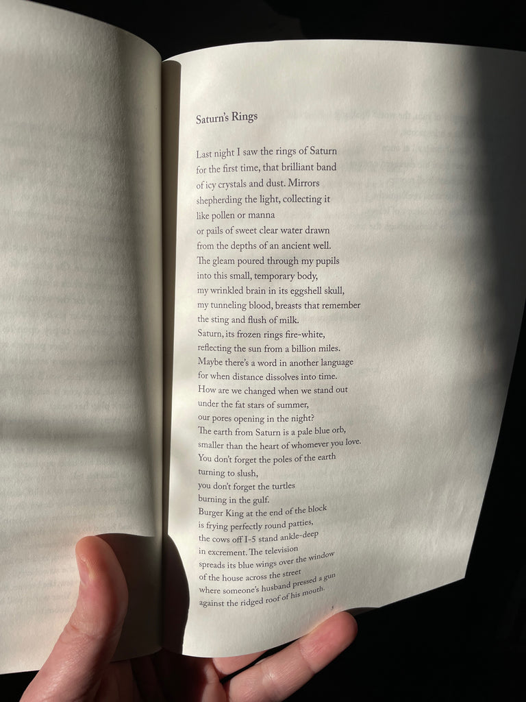 Saturn's Rings poem in book Like a Beggar by Ellen Bass pg 1