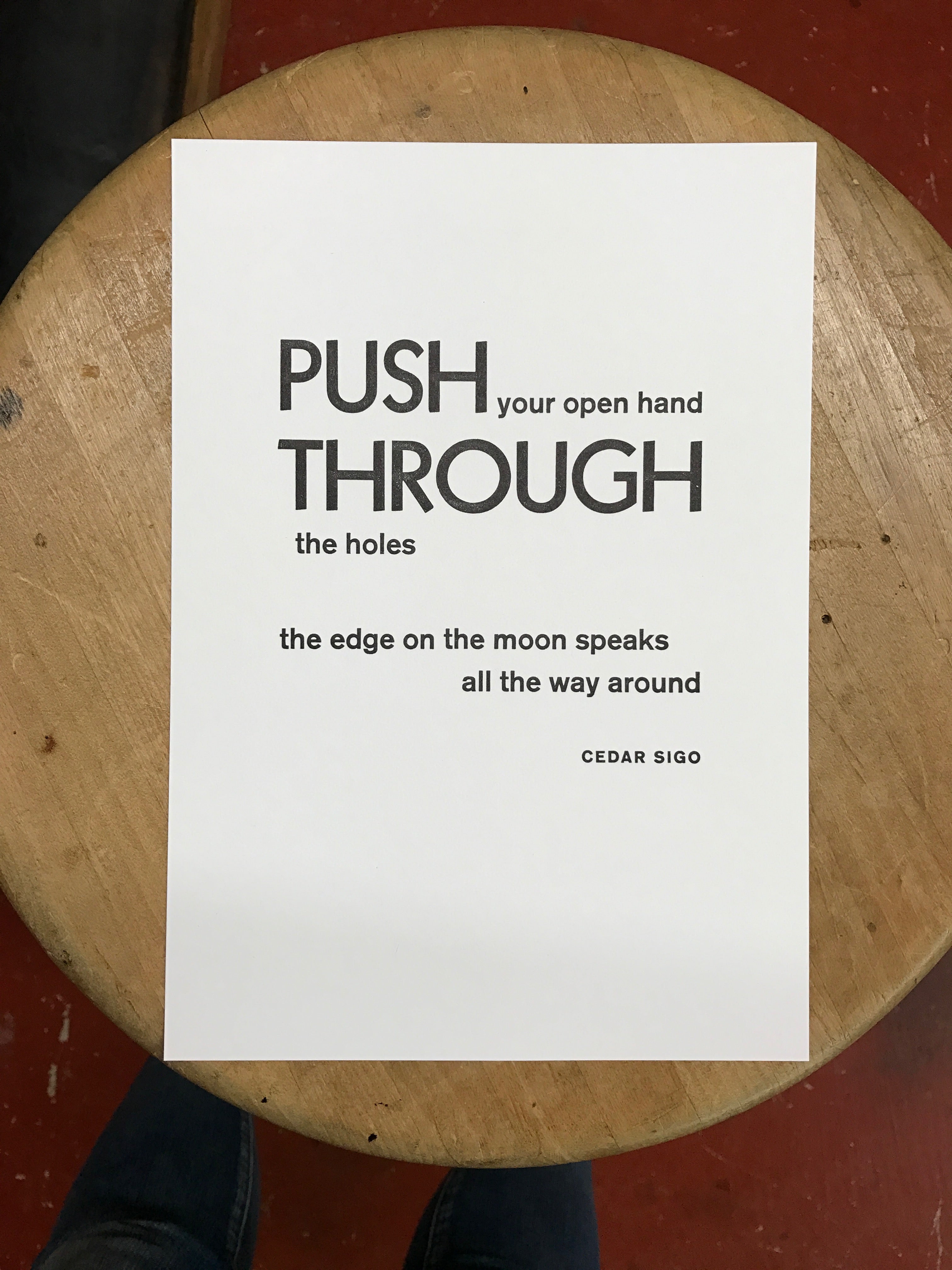 push through by Cedar Sigo