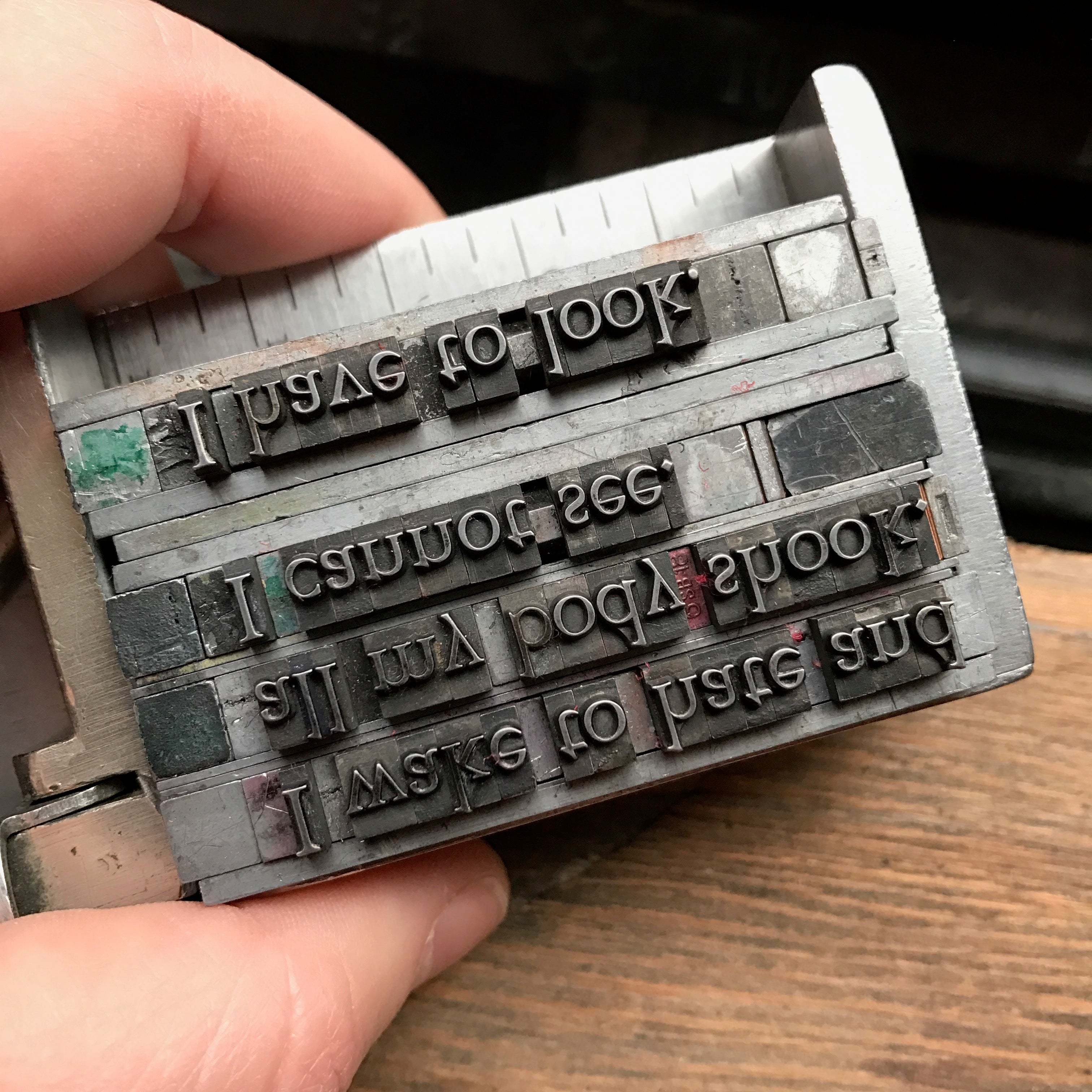 metal type form at Starshaped Press