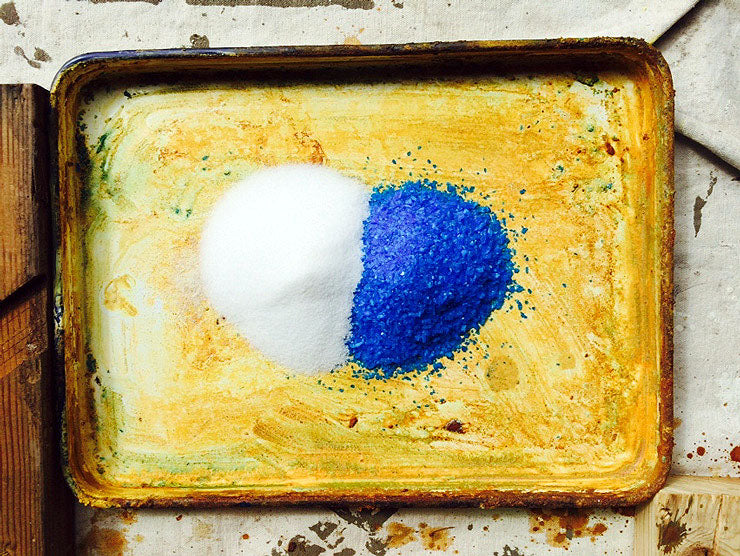 equal parts copper sulfate and salt for etching