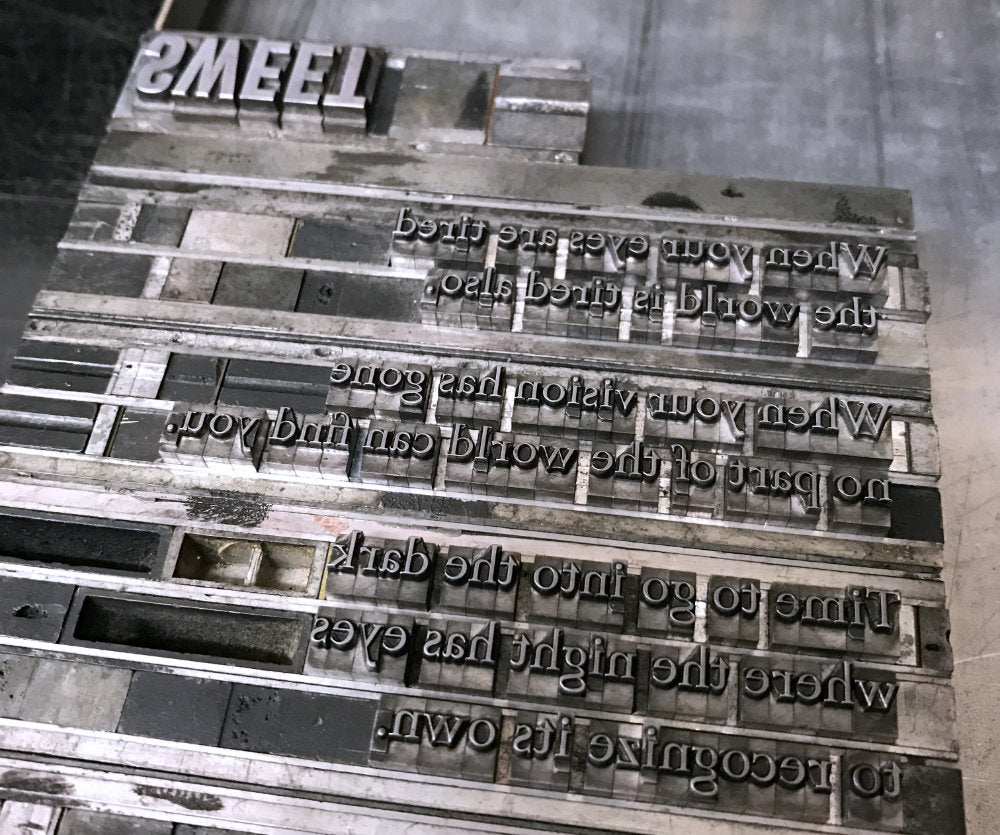 metal type on galley