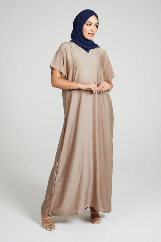 Beige Sleeveless Abaya Inner Slip Dress – Modora UK