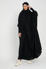 One Piece Full Length Jilbab/ Prayer Abaya - Zipped Cuffs And Pockets - Black