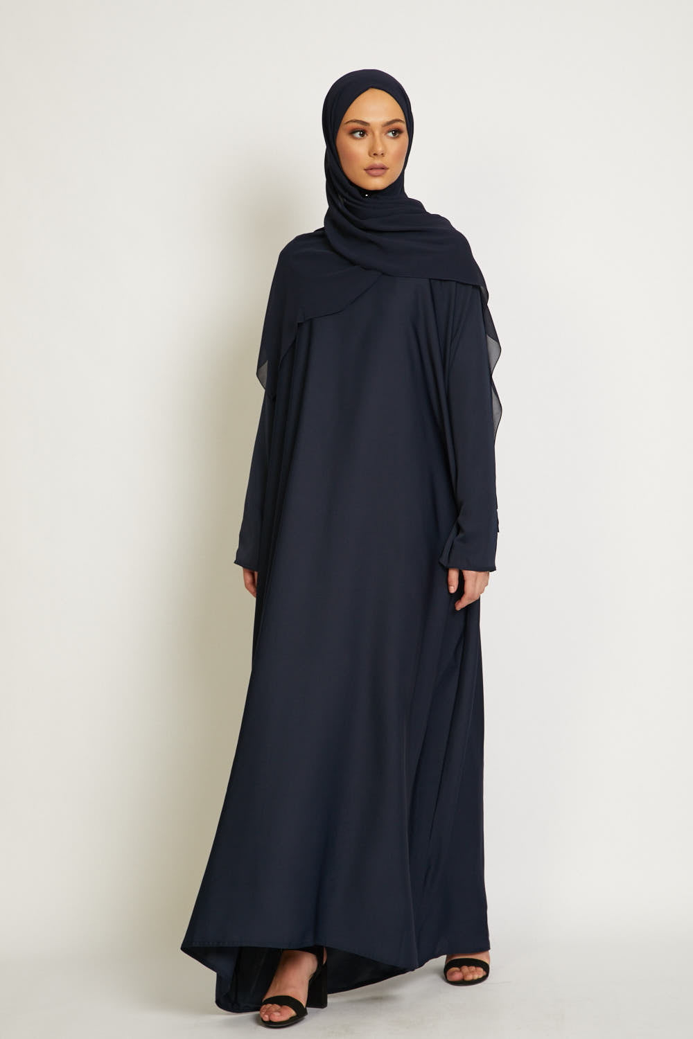 Plain Closed Abaya - Deep Navy