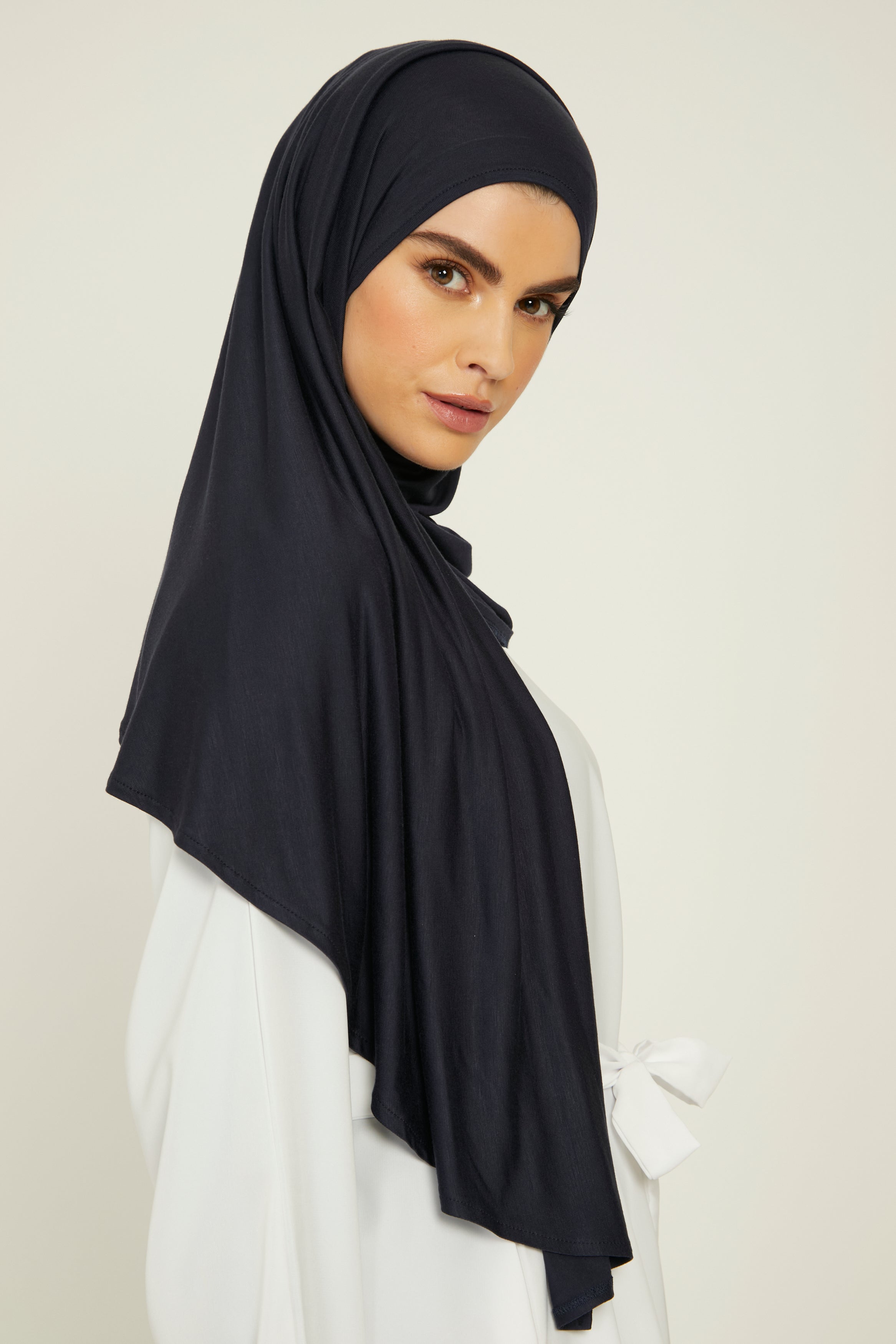 Navy Blue Instant Hijab - Ready-to-Wear Jersey Instant Hijab