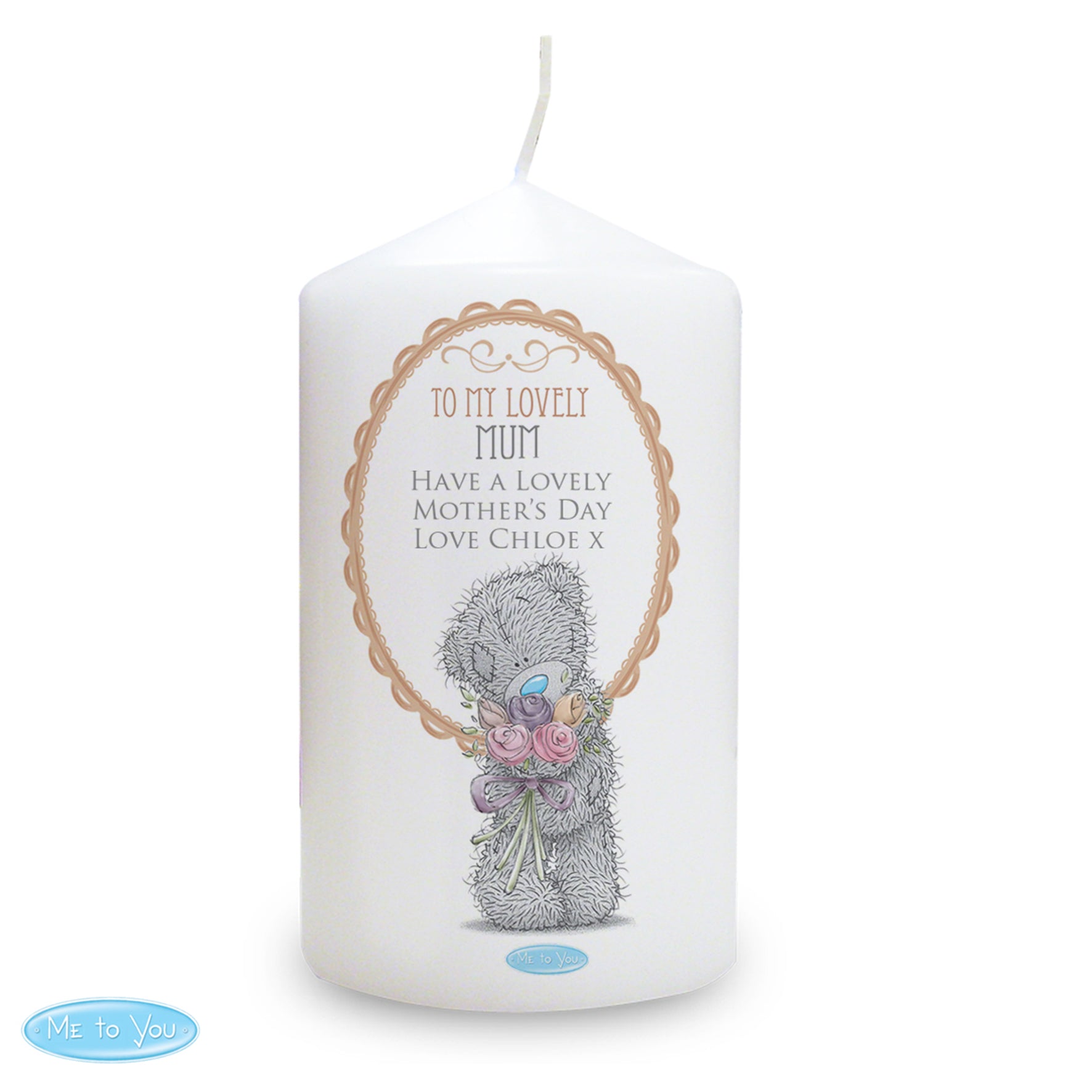 Personalised Me to You Flowers Candle For Her