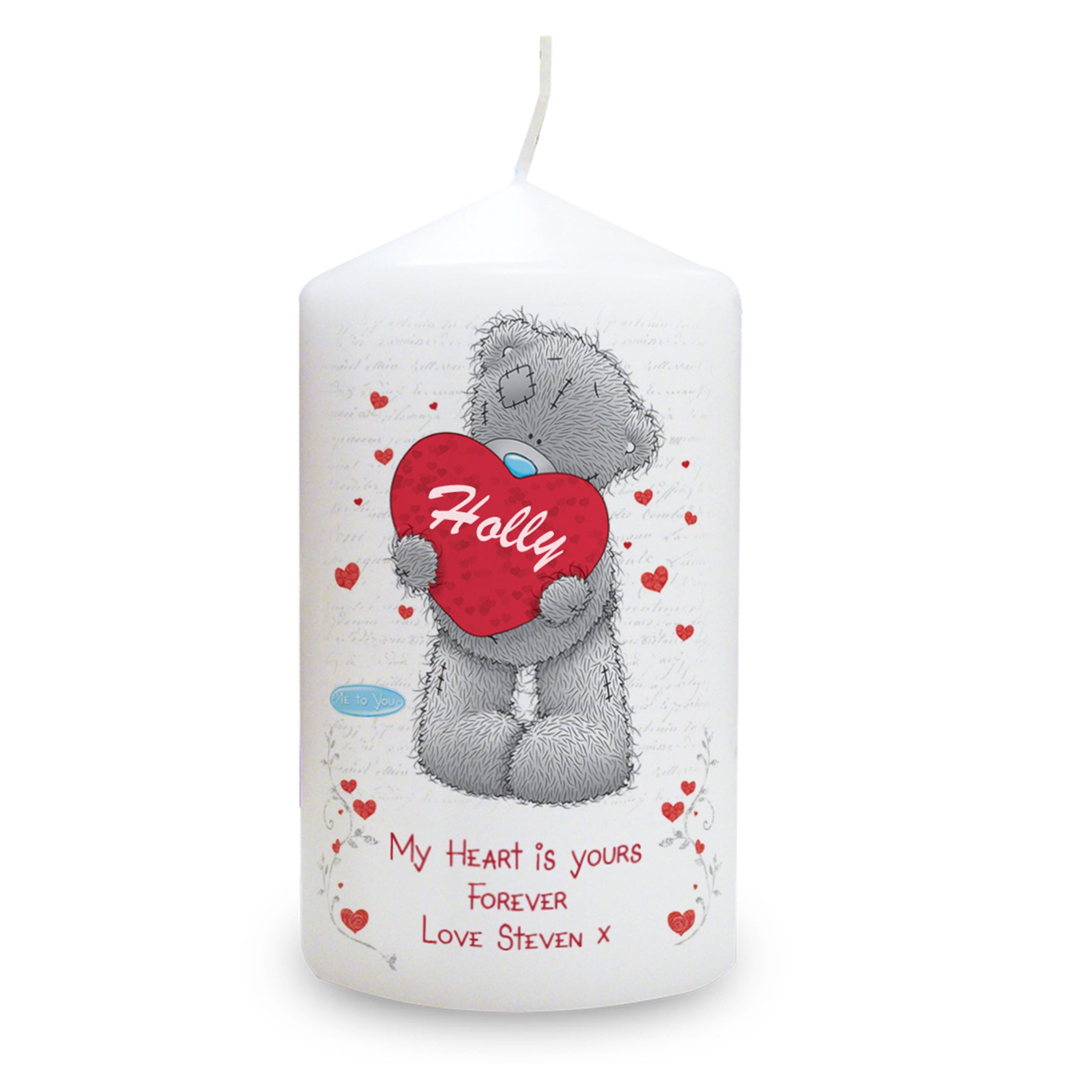 Personalised Me to You Big Heart Design Candle
