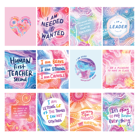 Artsy Affirmations: 8 Pack Affirmation Cards – The Teaching Tools