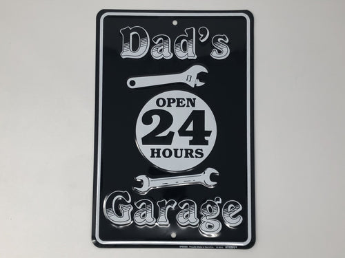 Open Road Brands Dad's Garage Rescue Service Embossed Tin Sign 18 X 11”