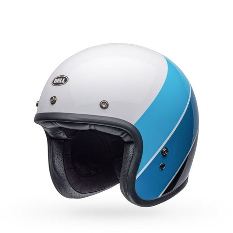 Bell Helmets - Custom 500 Open Face Helmet - Riff White/Blue / XL
