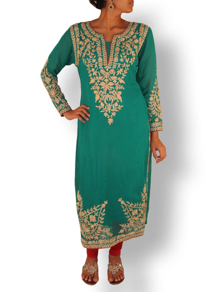Buy Turquoise Green Pakistani style suit | Sweta Sutariya