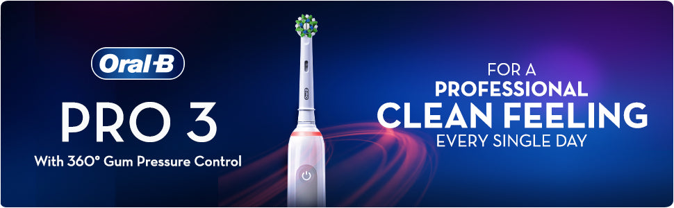 Visual of Oral-B PRO 3 that provides a professional clean feeling, every single day.