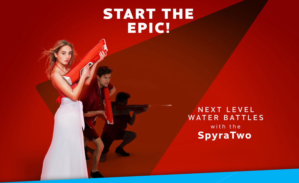 SPYRA TWO - Dual Pack Red & Blue Electric Water Gun Water Blaster New In  Box $350.00 - PicClick