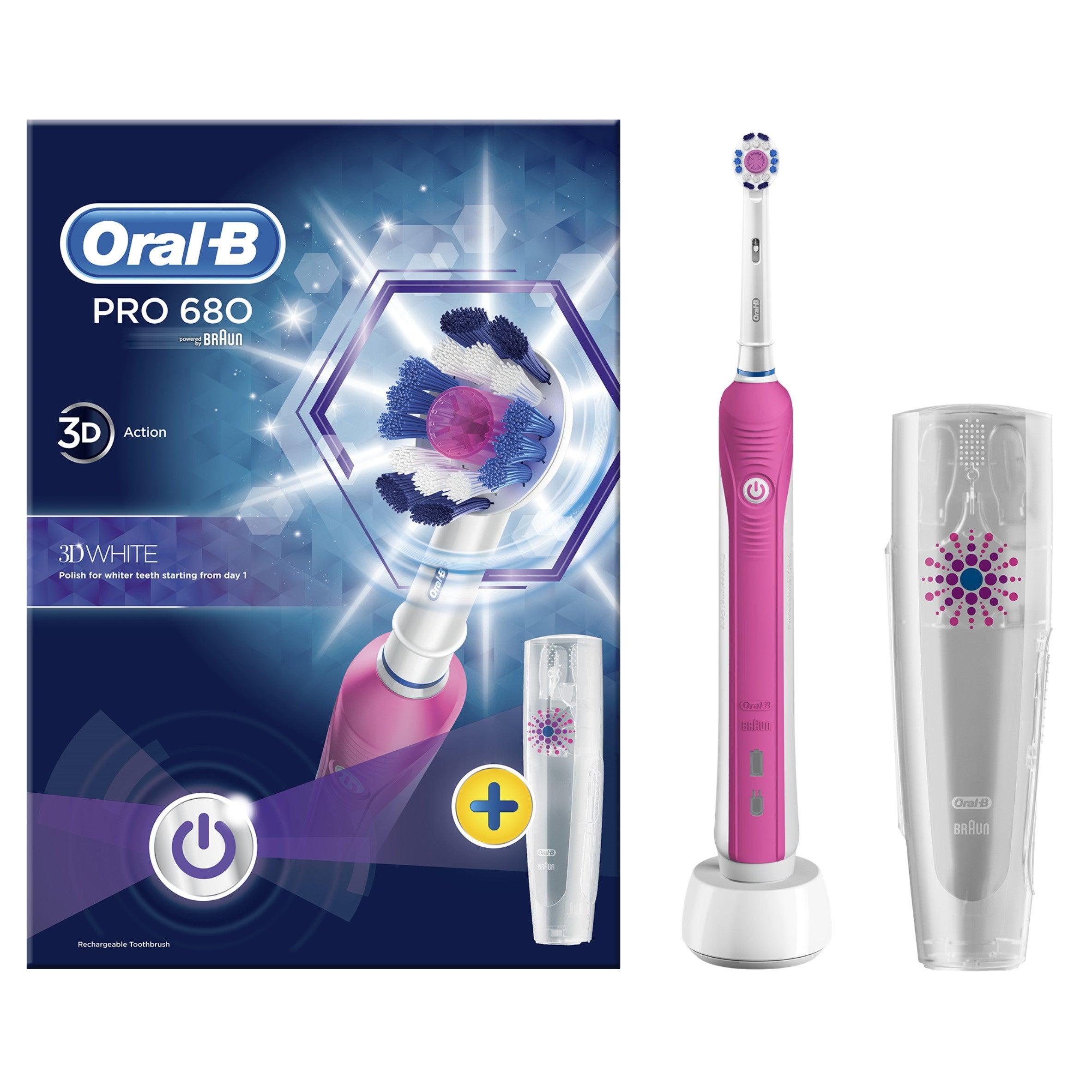 Oral-B Smart 4900 Duo Pack of Two Electric Toothbrushes, Black & Pink