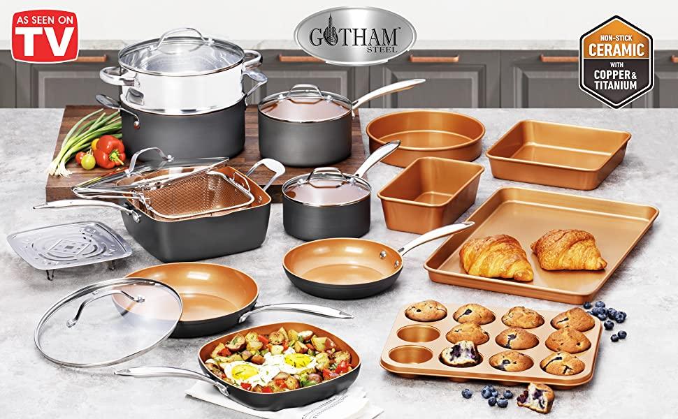 Reviews for Gotham Steel 10-Piece Stainless Steel Ti-Cerama Non