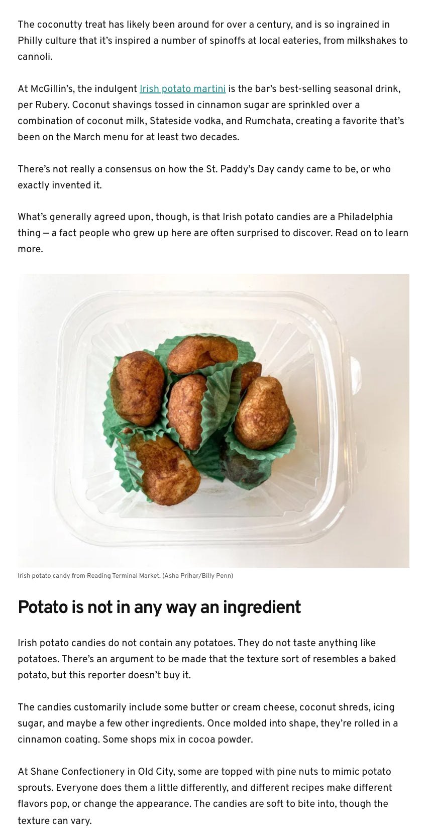 Potato is not in any way an ingredient