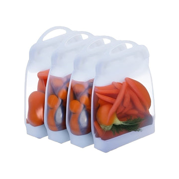 Meetall 9 Pack Reusable Food Storage Bags, 3 Sizes Mixed.3 Gallon Size Bags  for Meats,Fish and Vegetables&3 Sandwich Bags&3 Snack Bags for Kids