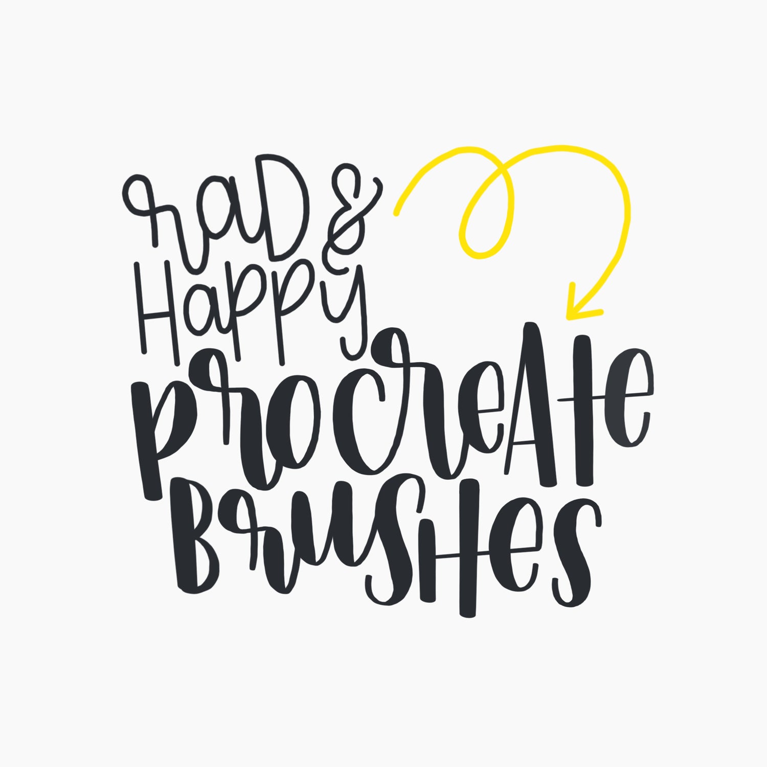 free procreate lettering brushes rad and happy