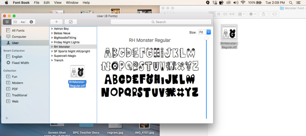 Mac font book screen shot