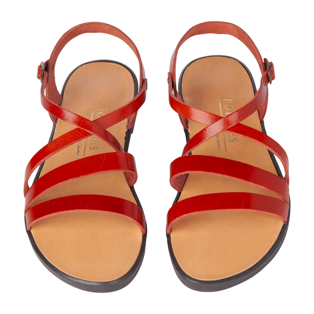 sandalen rood leer – Bottines