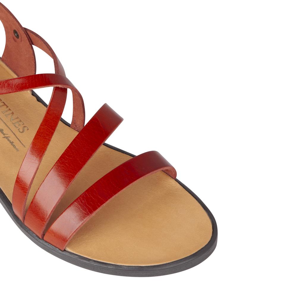 Toegepast Lijkt op Accountant Handgemaakte sandalen van rood leer – Bottines