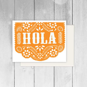 Hola Papel Picado Greeting Card - Mexico In My Pocket