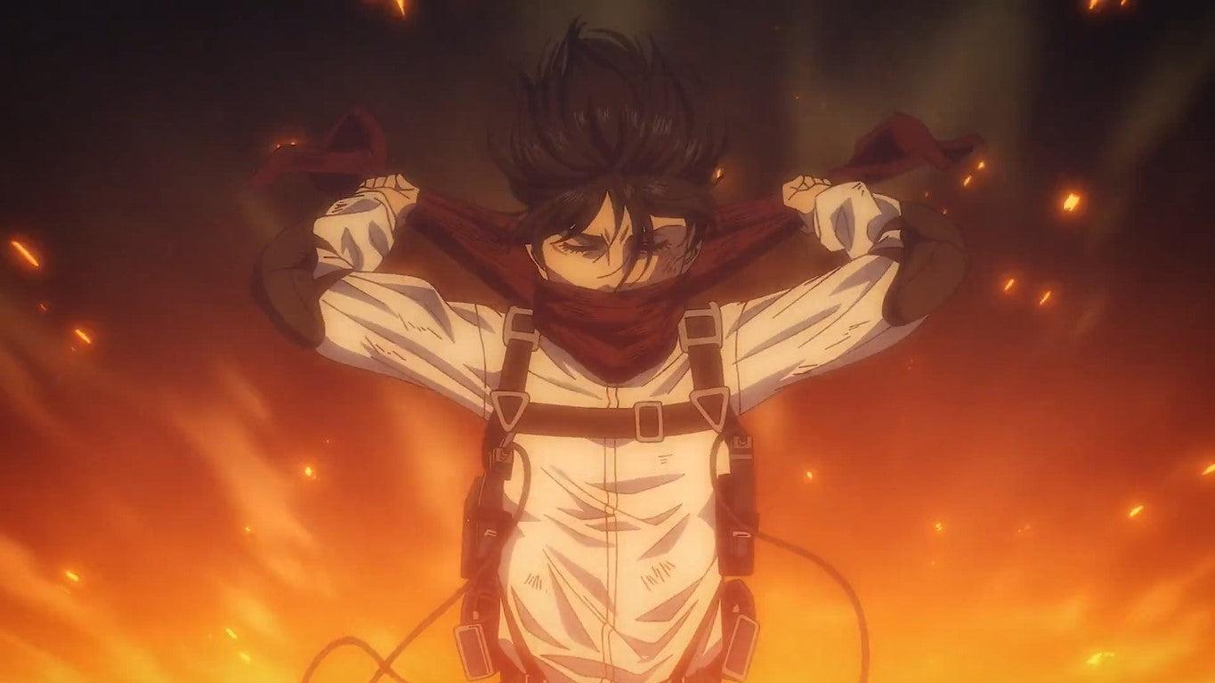 Attack On Titan Ending Mikasa Tightening Her Scarf