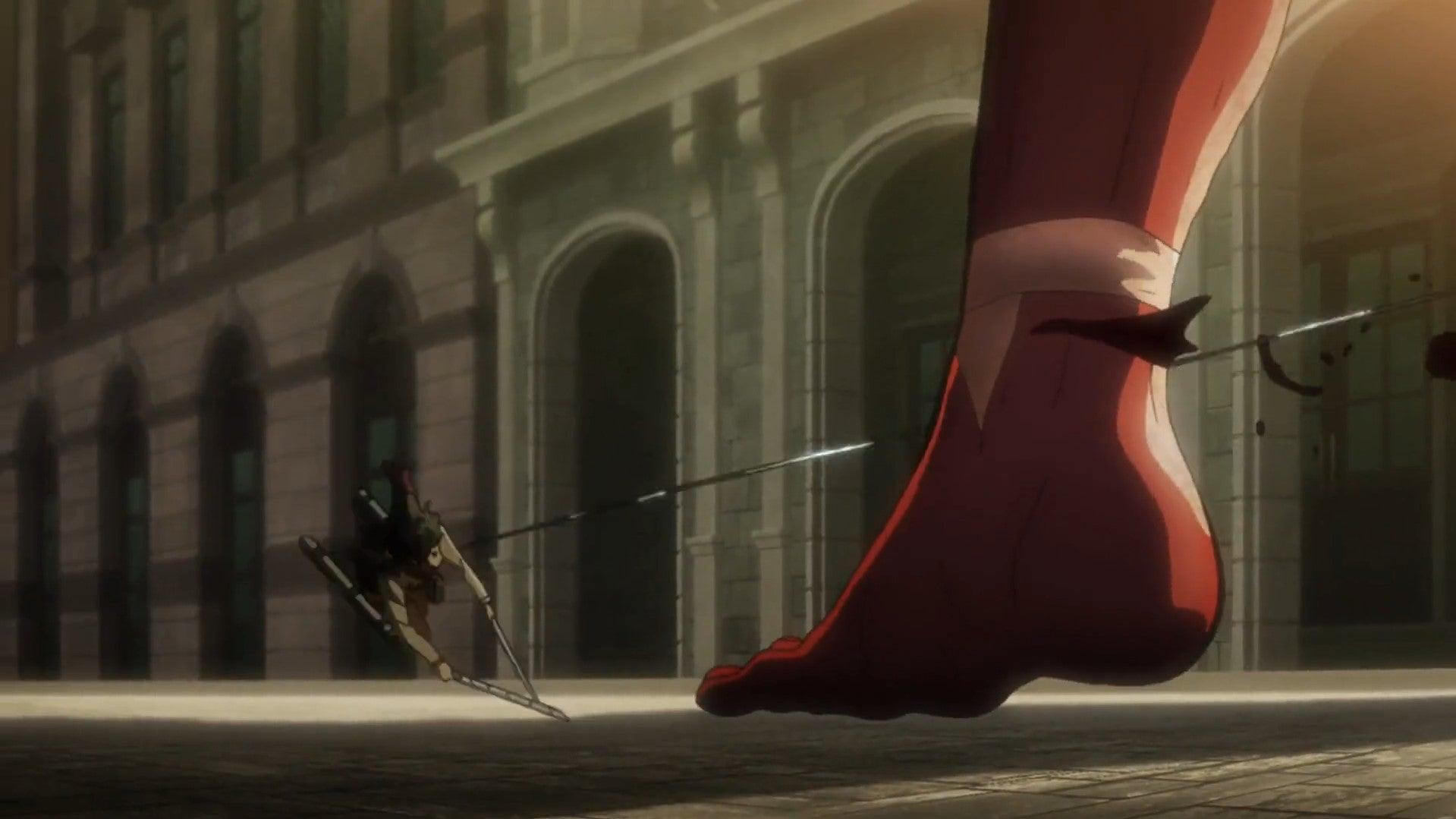 Attack On Titan ODM Gear Mikasa Cuts Annies Leg
