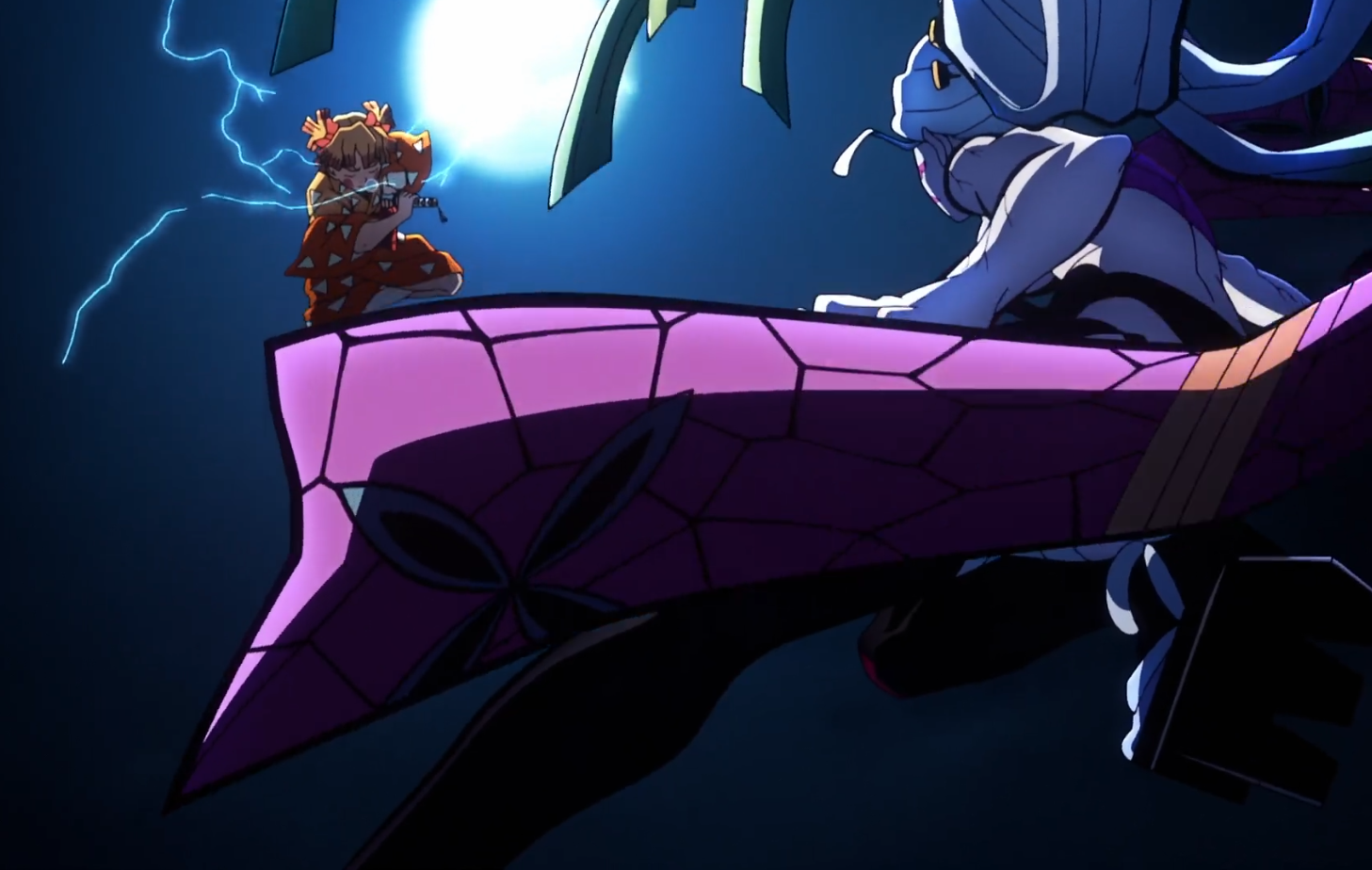 Demon Slayer Daki Facing Off Against Zenitsu