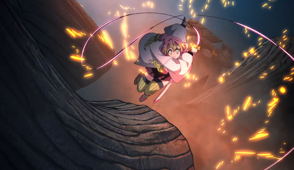 Demon Slayer Mitsuri Kanroji in action