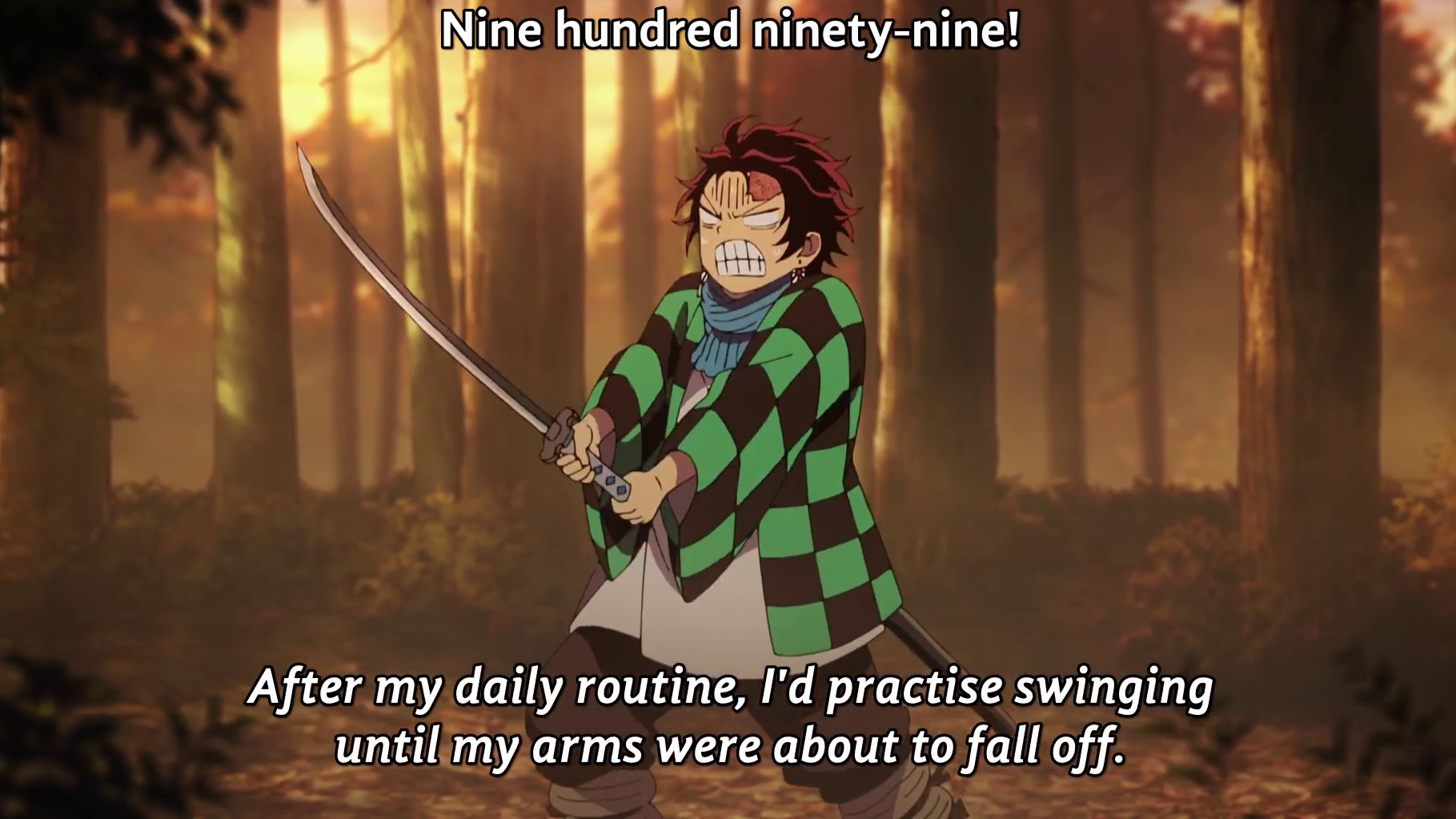 Demon Slayer Final Selection Arc Tanjiro Learning To Swing The Sword