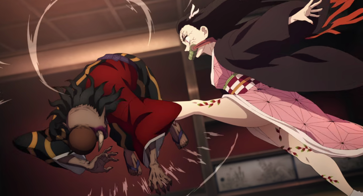 Demon Slayer Hantengu Kicked By Nezuko
