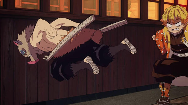 Demon Slayer Inosuke Headbutting The Mugen Train