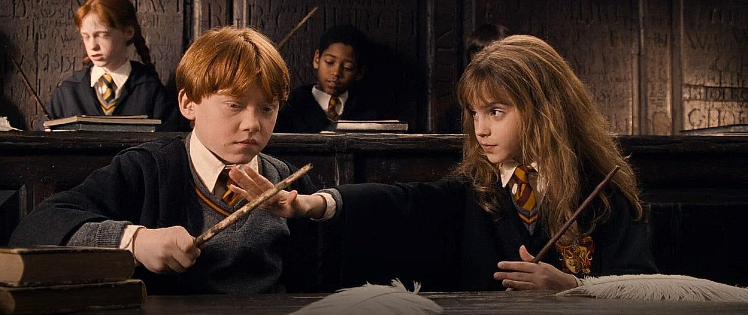 Harry Potter and the Sorcerers Stone Ron Hermione Wingardium Leviosa