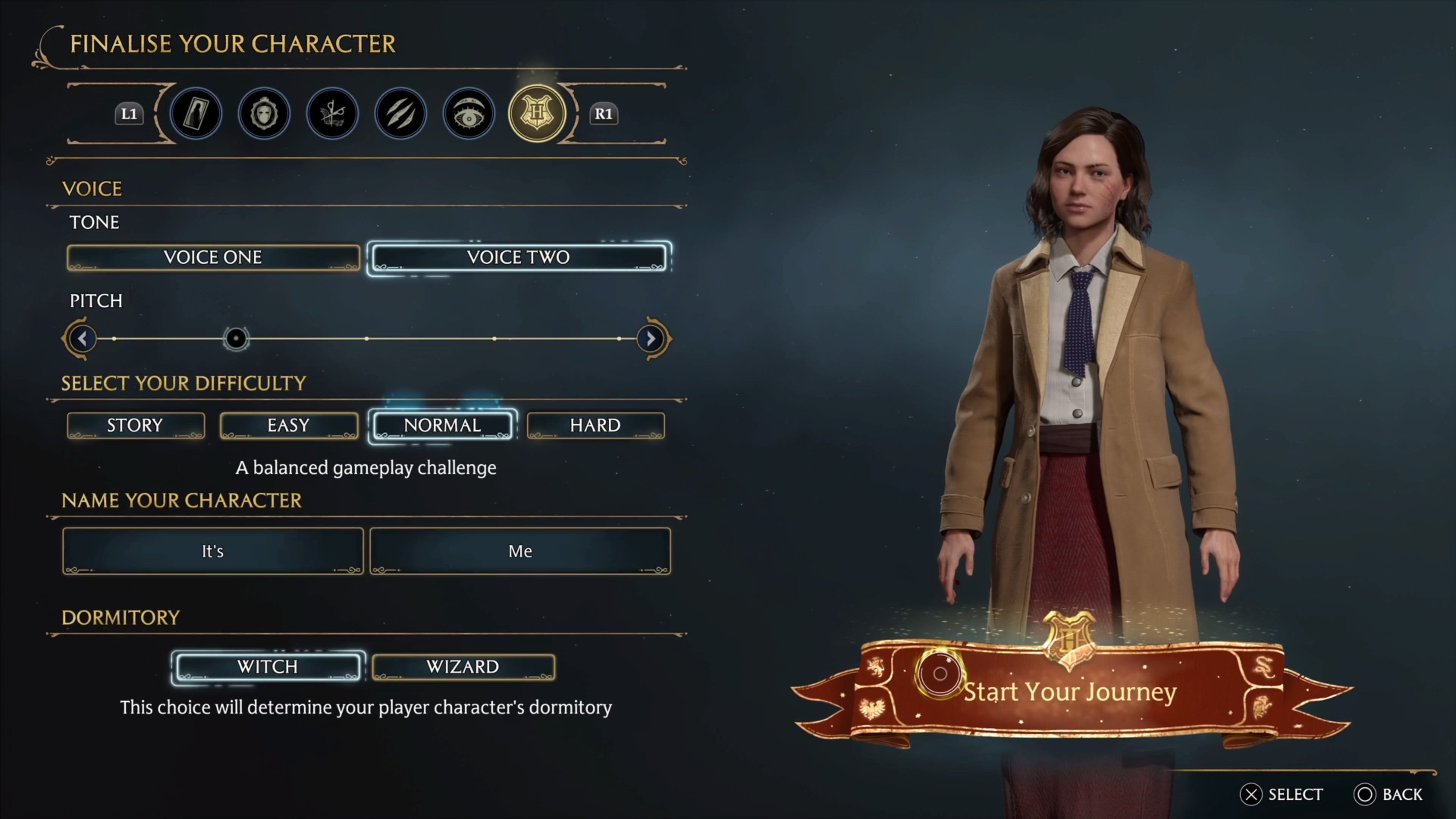 Hogwarts Legacy Finalise Your Character