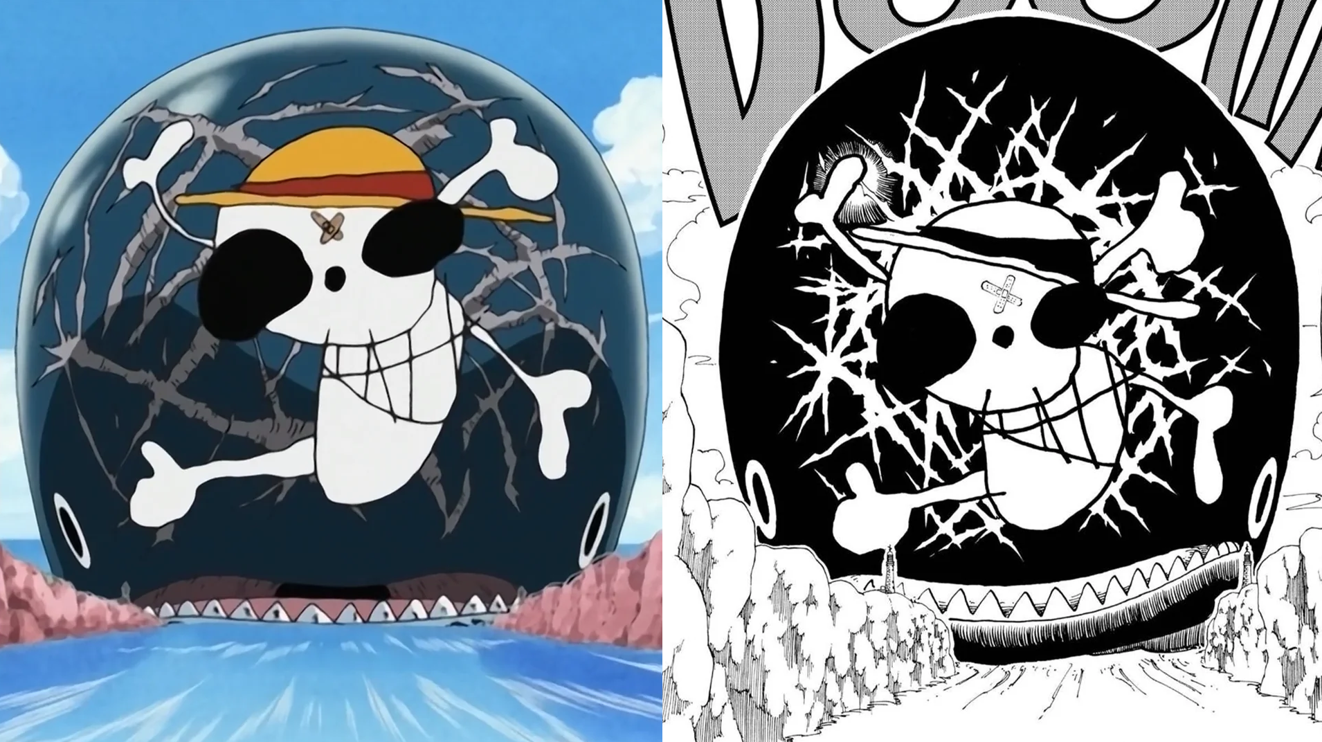 One Piece Arabasta Saga Reverse Mountain Laboon With The Jolly Roger Of Straw Hats Anime Vs Manga