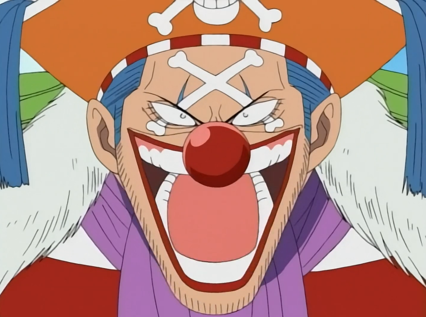 One Piece Captain Buggy the Clown laughing