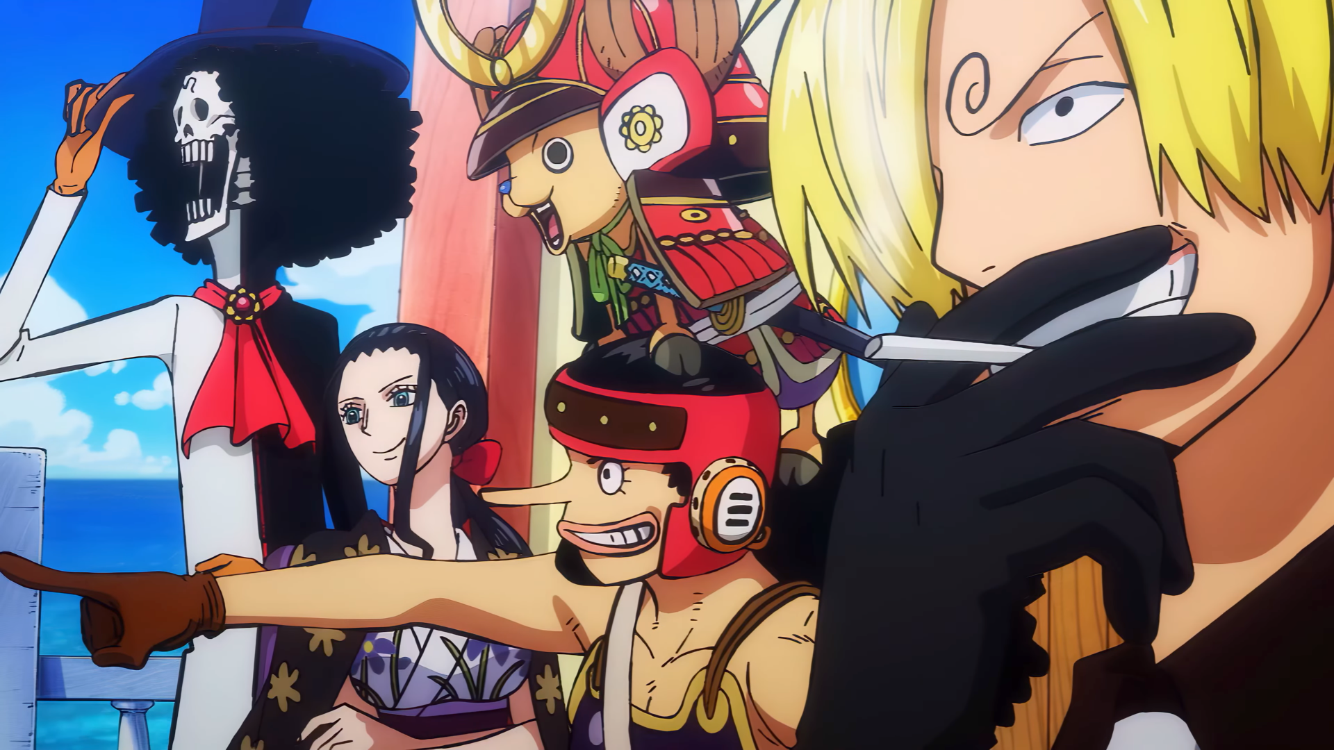 One Piece Crew Smiling Wano