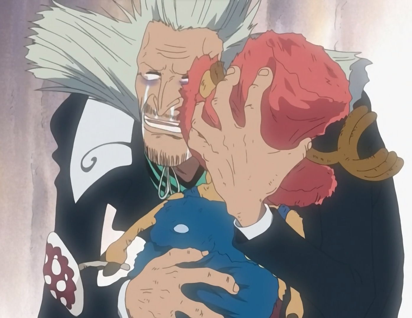 One Piece Dr Hiriluk hugs chopper in tears
