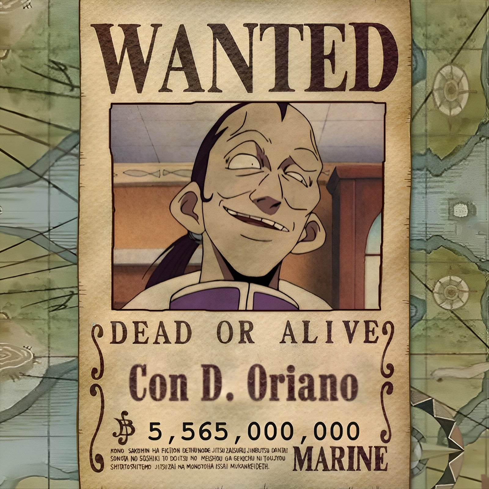 One Piece G-8 Condoriano Con D. Oriano Bounty Wanted Poster