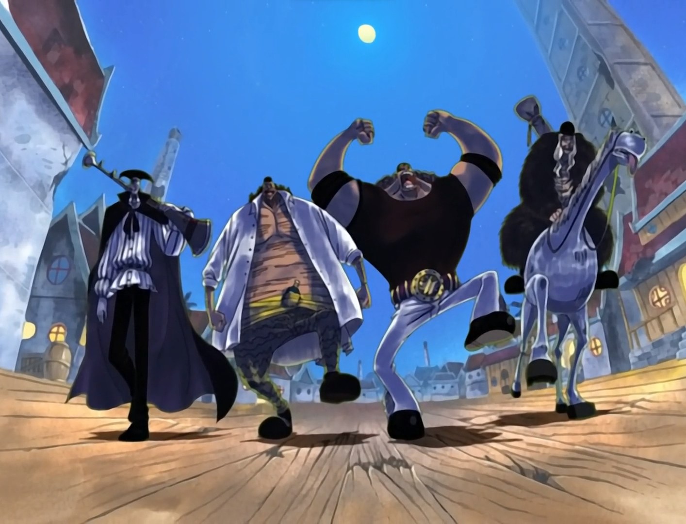 One Piece Jaya Island Blackbeard and his crew chase Luffy