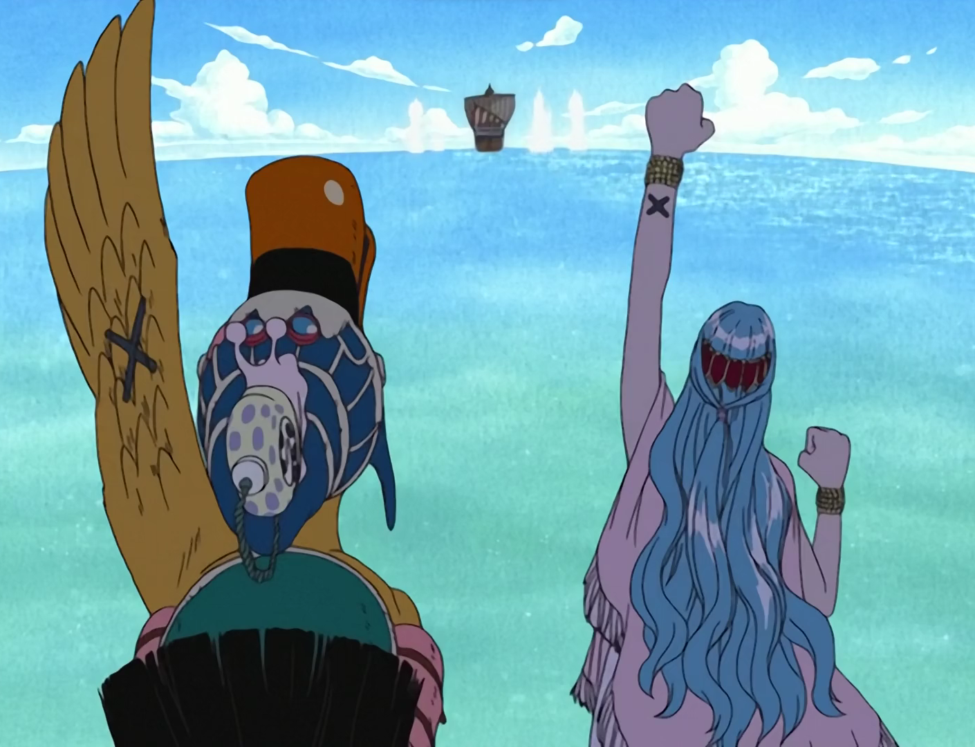 One Piece Karoo and Vivi Salute their Nakamas as they sail to the sea