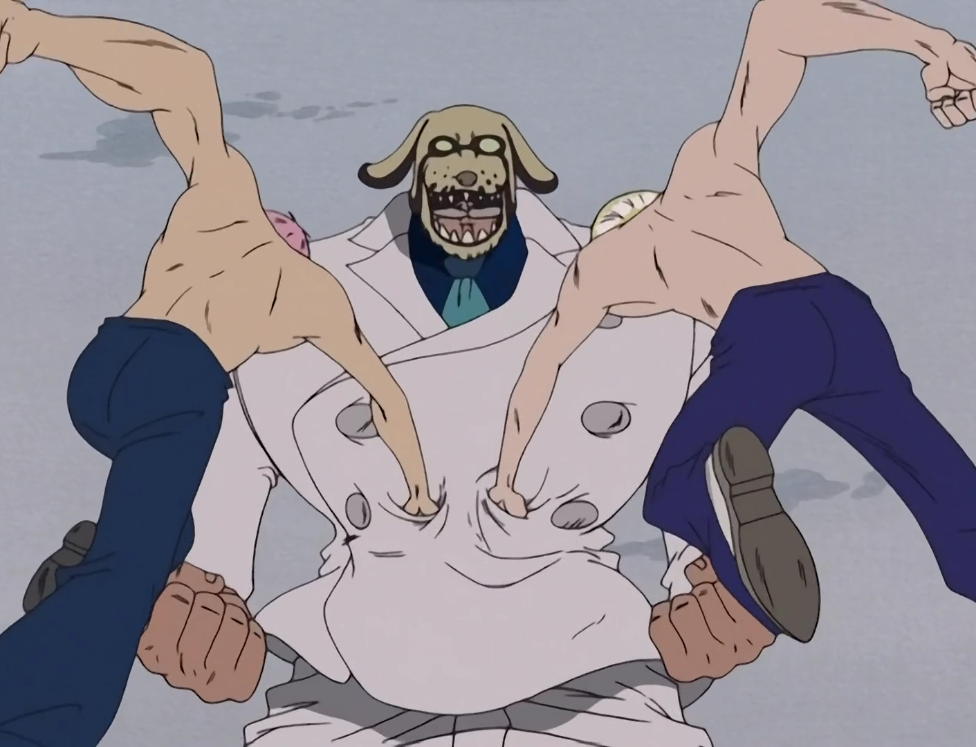 One Piece Koby and Helmeppo fight Vice Admiral Garp