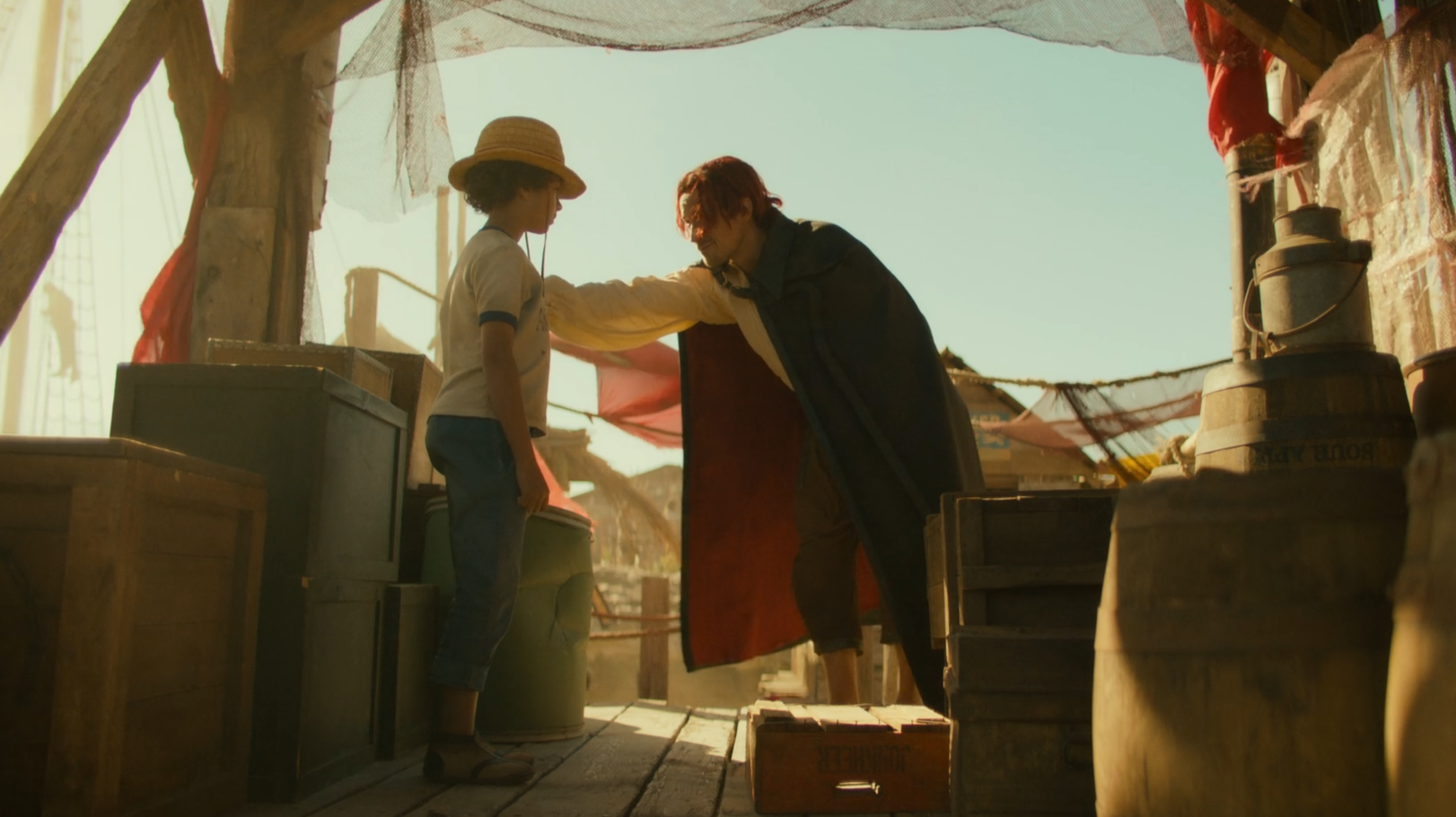 One Piece Live Action Episode 2 The Man In The Straw Hat Shanks Gives Luffy The Straw Hat