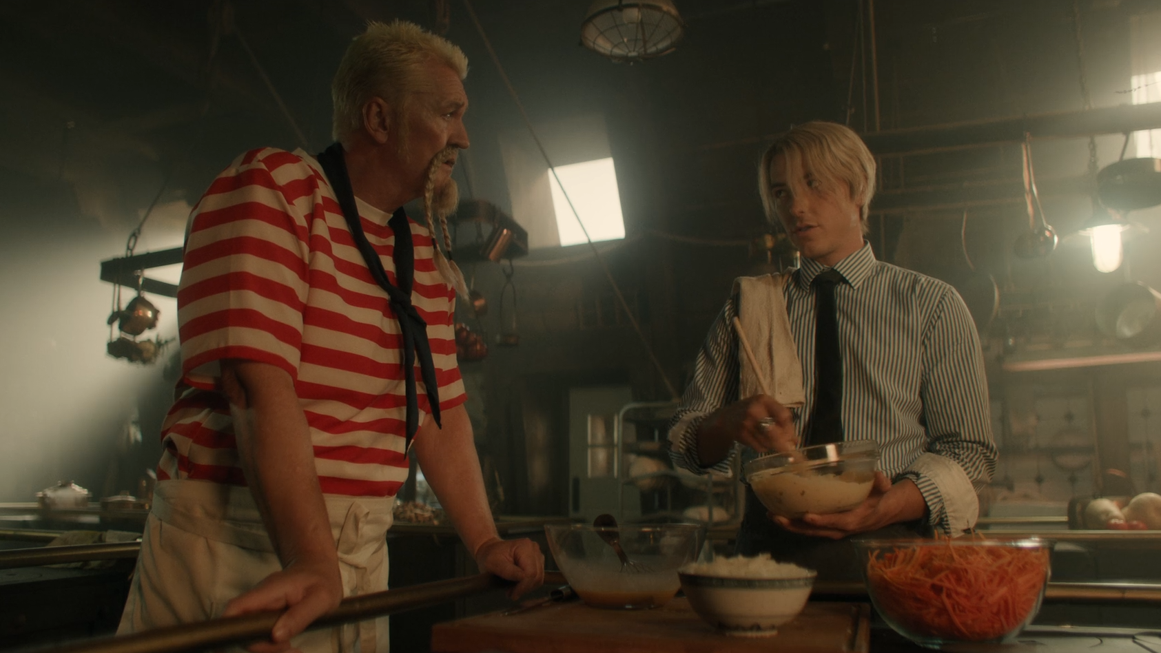 One Piece Live Action Episode 6 The Chef And The Chore Boy Zeff and Sanji cook together