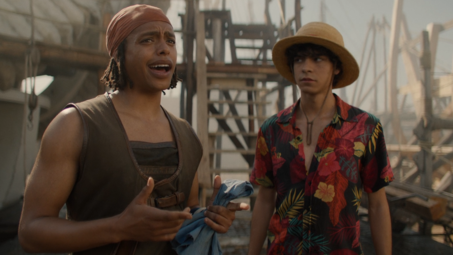 One Piece Live Action Episode 3 Tell No Tales Luffy Talks With Usopp At The Shipyard