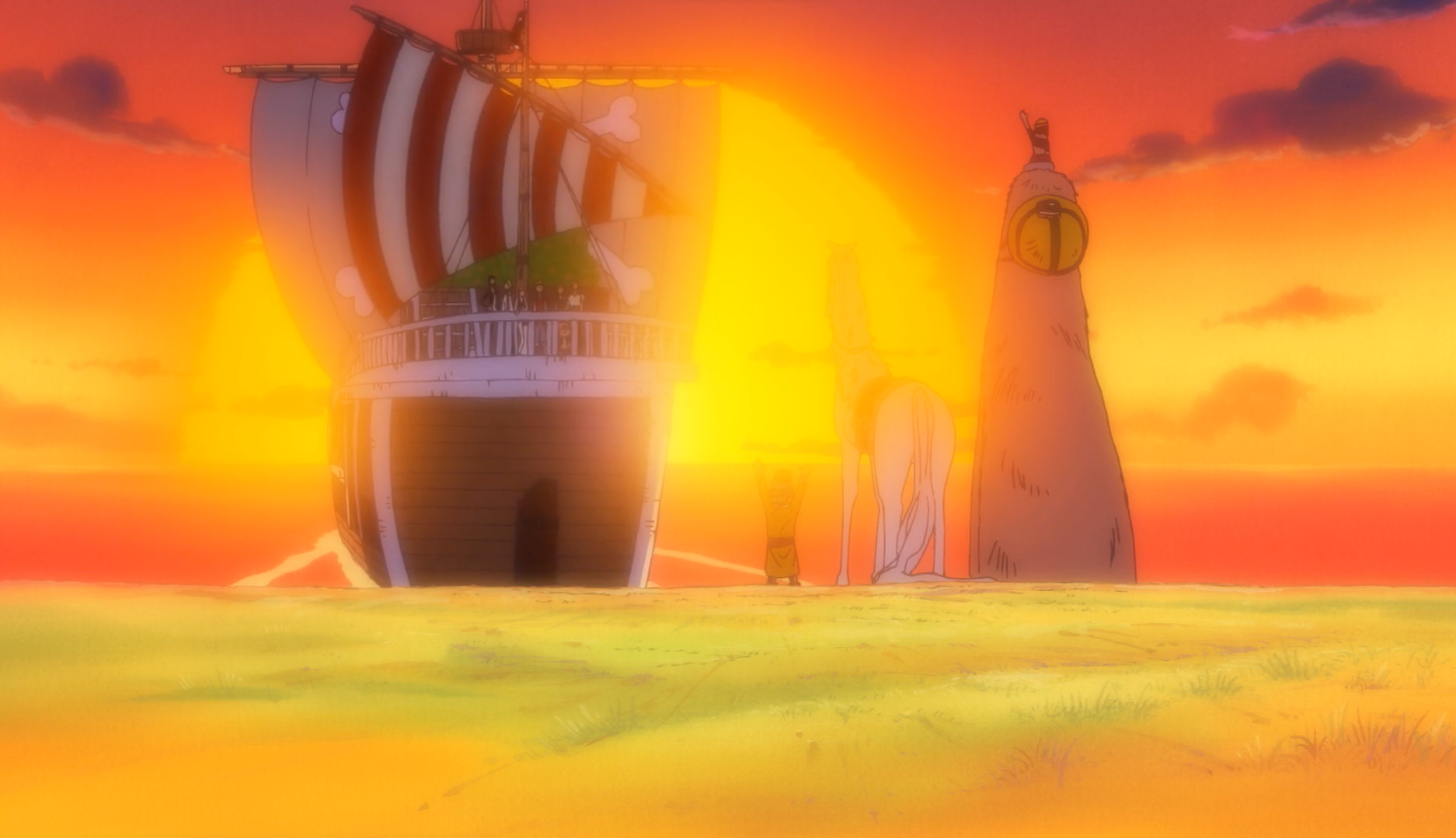 One Piece Long Ring Long Land Going Merry Sailing Away